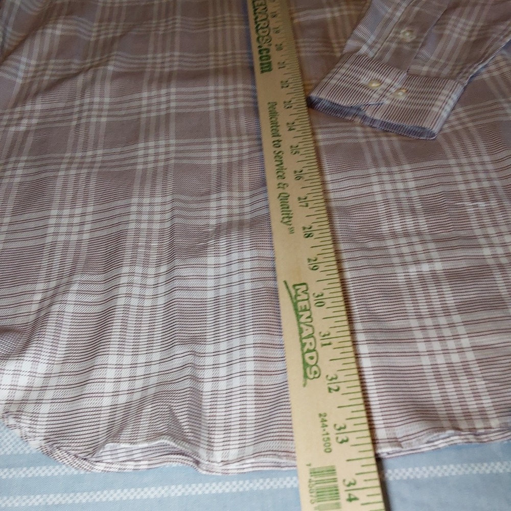 Paul Fredrick Dress Shirt Mens 15 1/2-32 Red & White Classic Fit Egyptian Cotton - Picture 5 of 7